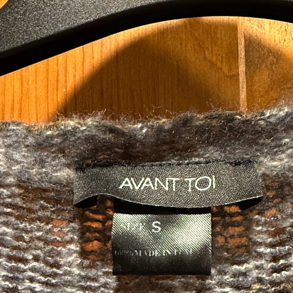 Avant Toi Gray and rust Crew Neck Sweater - Picture 2 of 5